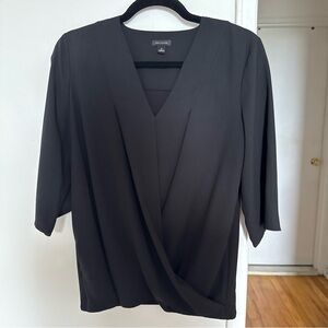 Ann Taylor Black Wrap Blouse